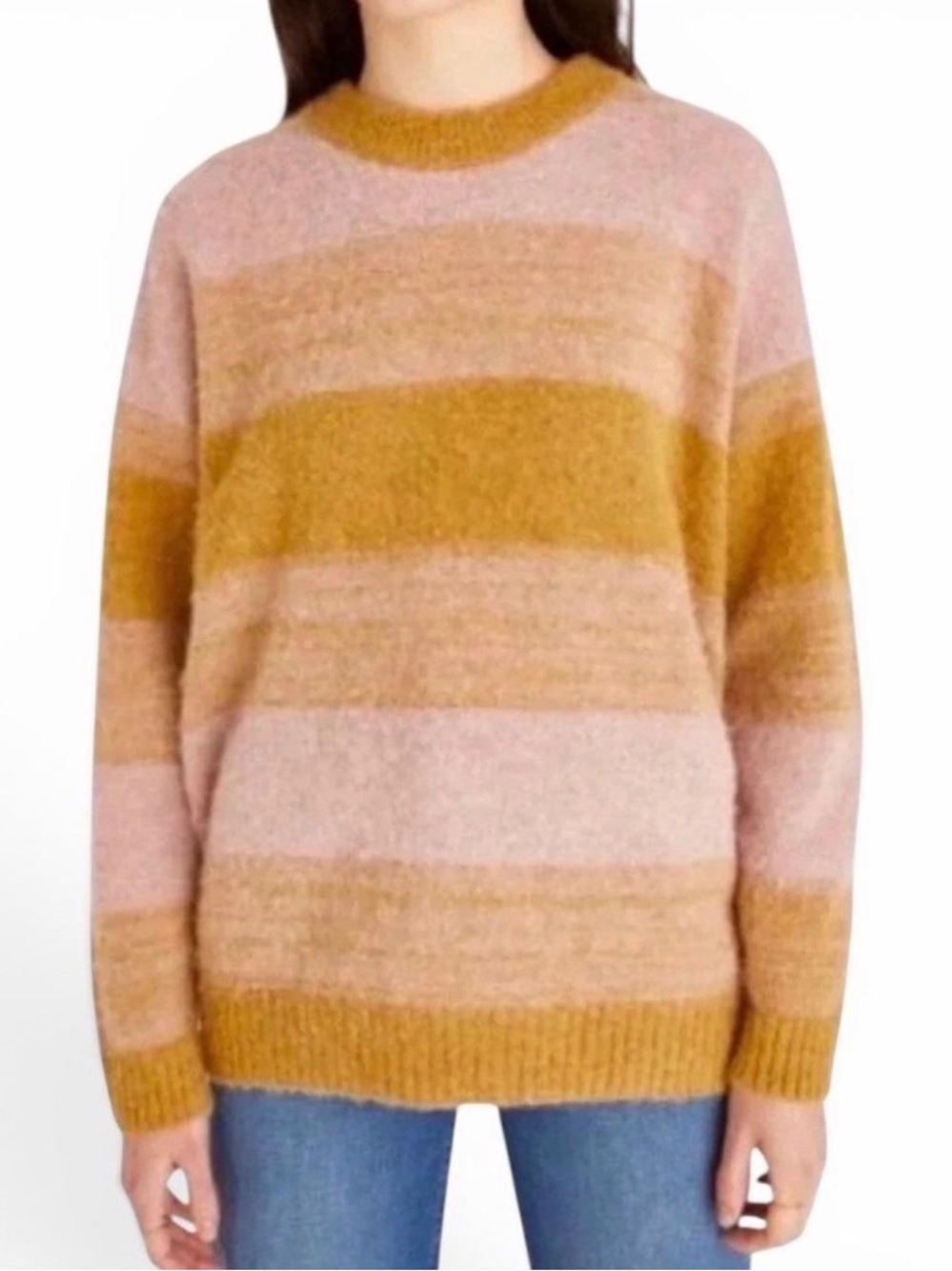 Madewell Alpaca Wool Blend Striped Crewneck Sweater Size Small